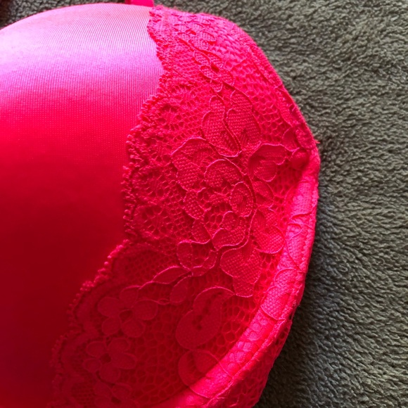 Le Senza Neon Pink Lace Racer Back Style Bra. Size 36 B - Picture 3 of 7